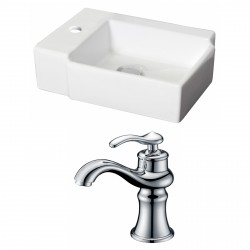American Imaginations AI-15202 Rectangle Vessel Set In White Color With Single Hole CUPC Faucet