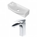 American Imaginations AI-15278 Rectangle Vessel Set In White Color With Single Hole CUPC Faucet