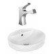 American Imaginations AI-18050 Round Vessel Set In White Color With Single Hole CUPC Faucet