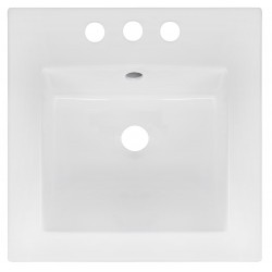 American Imaginations AI-1311 16.5-in. W x 16.5-in. D Ceramic Top In White Color For 4-in. o.c. Faucet