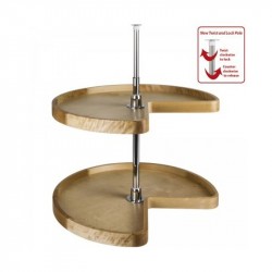Hardware Resources LSK-SET Kidney Wood Lazy Susan Set with Twist and Lock Pole