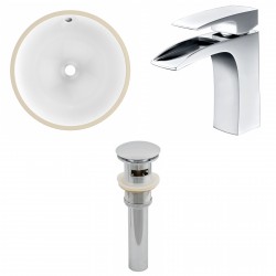 American imaginations AI-12943 CUPC Round Undermount Sink Set In White With Single Hole CUPC Faucet And Drain