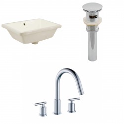 American imaginations AI-13013 CUPC Rectangle Undermount Sink Set In Biscuit With 8-in. o.c. CUPC Faucet And Drain