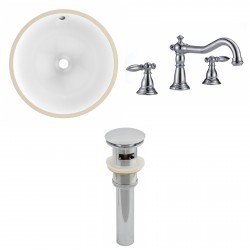 American imaginations AI-13041 CUPC Round Undermount Sink Set In White With 8-in. o.c. CUPC Faucet And Drain
