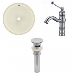 American imaginations AI-13217 CUPC Round Undermount Sink Set In Biscuit With Single Hole CUPC Faucet And Drain