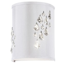 Dainolite RHI 2 Light Wall Sconce w/ Crystal Accents, Right H& Facing, Polished Chrome Finish