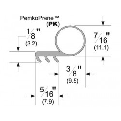 Pemko PK52 Kerf-in Weatherstrip w/ PemkoPrene Bulb