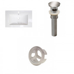 American Imaginations AI-21464 23.75-in. W 1 Hole Ceramic Top Set In White - Overflow Drain Incl.