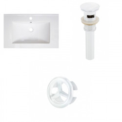 American Imaginations AI-21767 30-in. W 1 Hole Ceramic Top Set In White Color - Overflow Drain Incl.