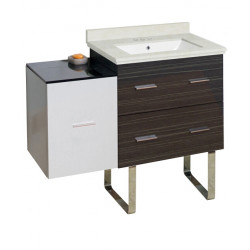 American Imaginations AI-19886 37.75-in. W Floor Mount White-Dawn Grey Vanity Set For 3H4-in. Drilling White UM Sink