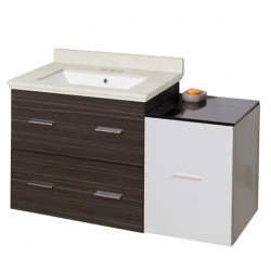 American Imaginations AI-19949 37.75-in. W Wall Mount White-Dawn Grey Vanity Set For 3H4-in. Drilling White UM Sink
