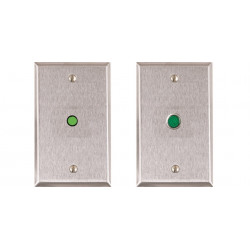 Alarm Controls RP-29 Single Gang, Stainless Steel Wall Plate, Green LED