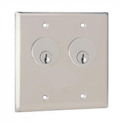 Camden CM3500 Series Double Gang Dual Cylinder Key Switch - Stainless Steel Faceplate