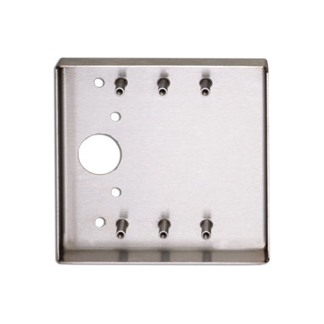 Camden CM-44 Double Gang / Square Mounting Box, Offset Mount (On Jamb),  Stainless Steel 4 1/2 H x 4 1/2 W x 5/8 D