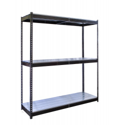 Hallowell Rivetwell DRHC Double Rivet Boltless Shelving with Center Support - 84" High with 3 Levels