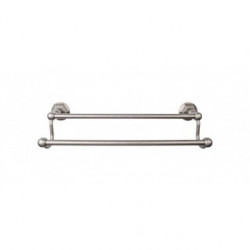 Top Knobs ED7 Edwardian Bath 18" Double Towel Bar With Hex Backplate