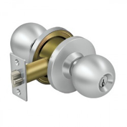 Deltana CL10 Commercial Lock, Standard GR2, Round Knob, Brushed Stainless Steel