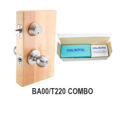 Cal Royal BA00 / T220 Combination Entrance & Single Cylinder Deadbolt, Satin Stainless Steel