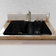 Ceco 734 Offset Self Rimming Kitchen Sink 33"x22"x10", Extra Deep-High-Low Double Bowl