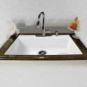  754-20 Tile Edge Kitchen Sink, 33"x22"x9", Single Bowl