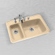 Ceco 770 Kitchen Sink, 32"x21"x9", High-Low Double Bowl
