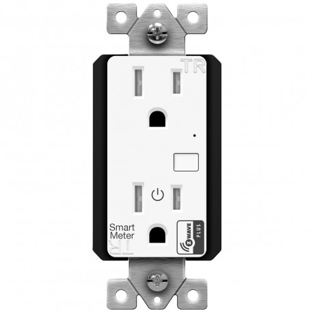 Topgreener ZW15RM-PLUS, In-Wall Smart Z-Wave Outlet with Energy Monitoring  - White