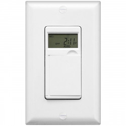 Topgreener HET01-C-W In-Wall 7-Day Digital Programmable Timer Switch - White