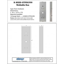 Keedex BXED-ETPDLV99 Alarm Lock ETPDL w/VonDuprin 99 Exit Gate Friendly 2" (2" Spindle Extention)