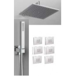 Rain Therapy NO-440NV 15-3/4"- 40 CM Square Shower Head / 6 Body Jets Mount