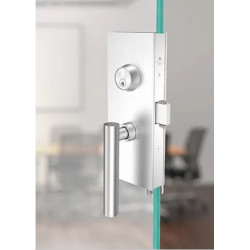 Accurate Lock & Hardware GS87 Glass Patch Mortise Set For Sliding Doors, 2" Backset, 1/2" Door
