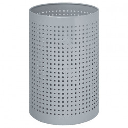 Peter Pepper 22 Cylindrical Steel Wastebasket with Square Perforations