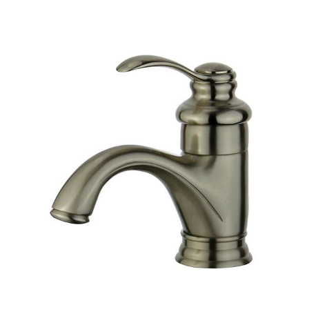 Bellaterra 10118A1-BN-W Barcelona Single Hole Single Handle Bathroom Faucet with Overflow Drain in Brushed Nickel