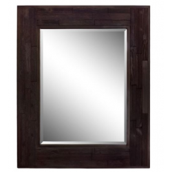 Bellaterra 808208-M 29" Rectangle Wood Frame Mirror, Finish- Dark Brown
