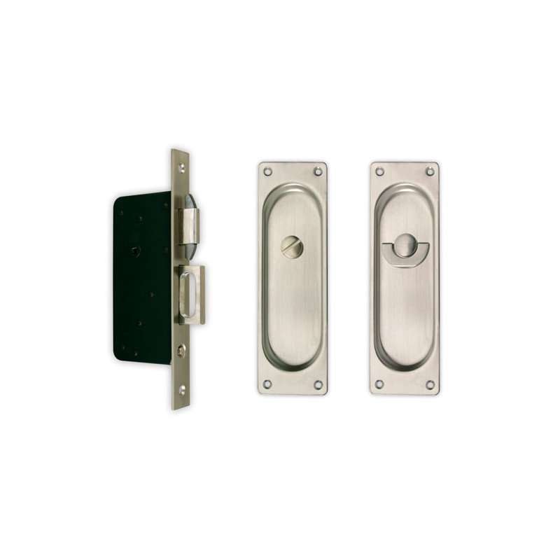 Gruppo Romi 6001S Passage Set for Pocket Door Lock - Square Plate