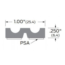 ZERO 84R-PSA Traction Tread Neoprene with PSA, 1” (25.4) Wide x 1/4” (6.4) Thick