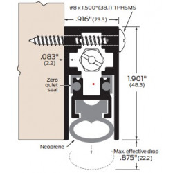 ZERO 365FS Automatic Door Bottom, Heavy Duty, Intumescent