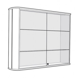 Peter Pepper ESW PepperMint Sliding Wall Mounted Showcase, Side Frame Finish - Natural Anodized Aluminum