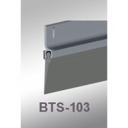 Cal-Royal BTS-103 Door Bottom Sweep made of Extruded Aluminum Retainer and Vinyl Insert