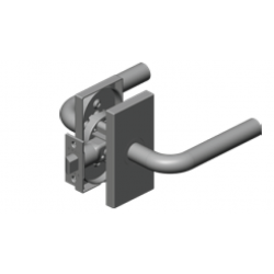 INOX SH 227 Stratus Interior Lockset With 4-1/2" (115mm) x 2-3/8" (60mm) Rose