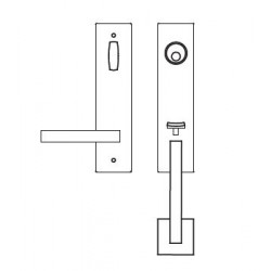 Karcher Design UET21 Lever Handle Sets "Manhattan" Tubular Entry Set - Grip/Lever (Entry, 5 1/2" Ctc)