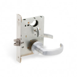 Schlage L Series Mortise Lock W/ M Collection Lever & Rose Trim, Double Cylinder Non-Deadbolt