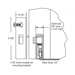 NGP 781S Mortise Silicone Slimline Automatic Door Bottom