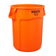 Rubbermaid Commercial Products 2119308 Brute Vented High Visibility Orange Containers, 32 GAL
