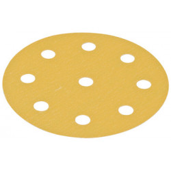 Hafele 005.33. Abrasive Paper Disc, 5" Aluminum Oxide, PSA, 9 Holes