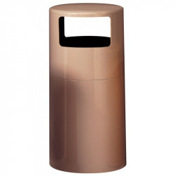 Peter Pepper 1098X Trash Opening With 2 Spring-Loaded Flap Door Fiberglass Trash Receptacle - Aggregate Finish