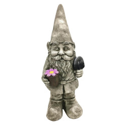 Design House 395848 Gnome w/ Flower Pot & Showel Lawn Ornament