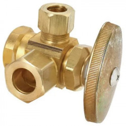 Brass Craft Service Parts R3701RX RD Brass Dual Outlet Stop Valve, 1/2-In. x 1/2-In. x 3/8-In.