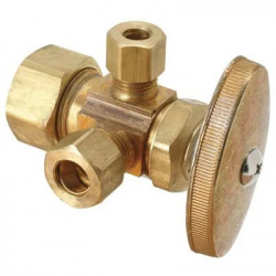 Brass Craft Service Parts CR1901LRX RD Brass Dual Outlet Stop Valve, 5/8 x 3/8 x 3/8-In.