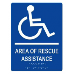 Alpha Communication RSN7080 Area of Rescue Assistance Wall Sign- Blue
