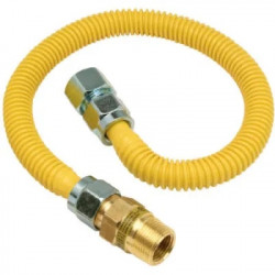 Brass Craft Service Parts CSSC12R- Gas Connector, Coated Stainless Steel, 1/2-In. I.D., 5/8-In. O.D.